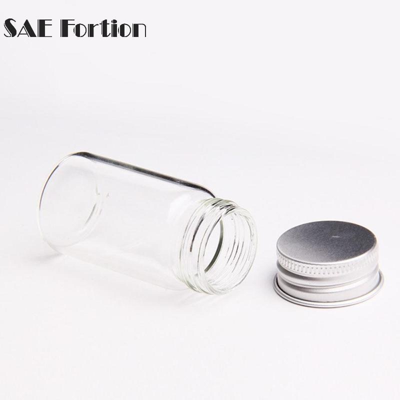 5pcs/Lot Handmade Party Decoration Bottles Mini Glass Bottles Vials Aluminum Cap Tiny Clear Glass Pill Bottle MNP2910
