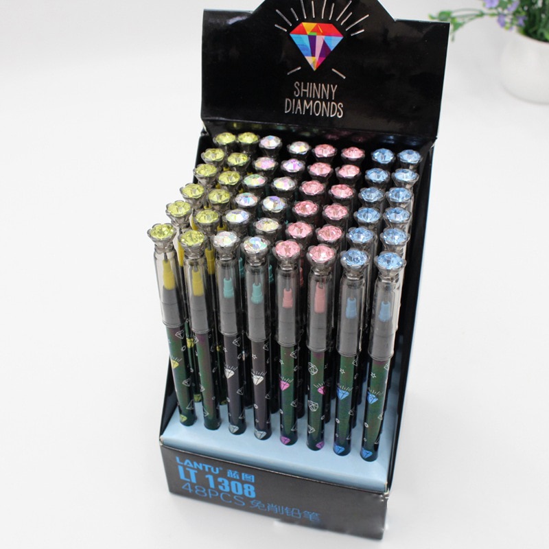 4 sztuk/zestaw nie-ostrzenie ołówek śliczne piśmienne piórnik z nadrukiem plastikowy ołówek student szkolne materiały biurowe