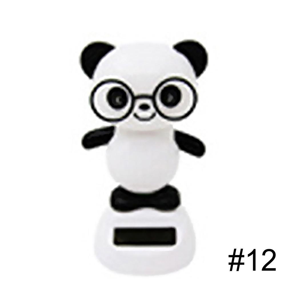 Adorable Solar Powered Dancing Monkey Cat Panda Animal Father Christmas Swinging Animated Bobble Dancer Toy Car Decoration: 7