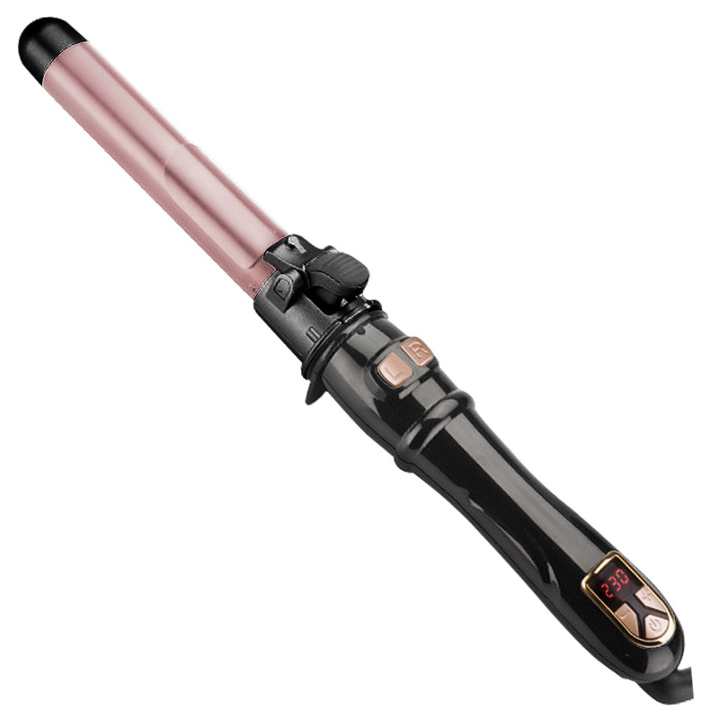 Automatische haarkruller 1,1 inch roterende krultang met LED-display Snelle verwarming Krultang Haarkrulspeld voor thuis en op reis: Rose Gold / VS