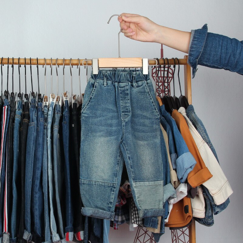 Vårhösten nyaste småbarn pojkar jeans blå denim hål raka byxor småbarn cowboy byxor 1 2 3 4 5 y