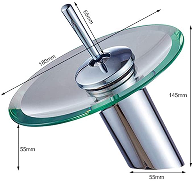 Badkamer Waterval Basin Sink Mengkraan Kraan Chrome Gepolijst Glas Rand Kraan Tap Badkamer Glas Waterval Kraan Creativiteit