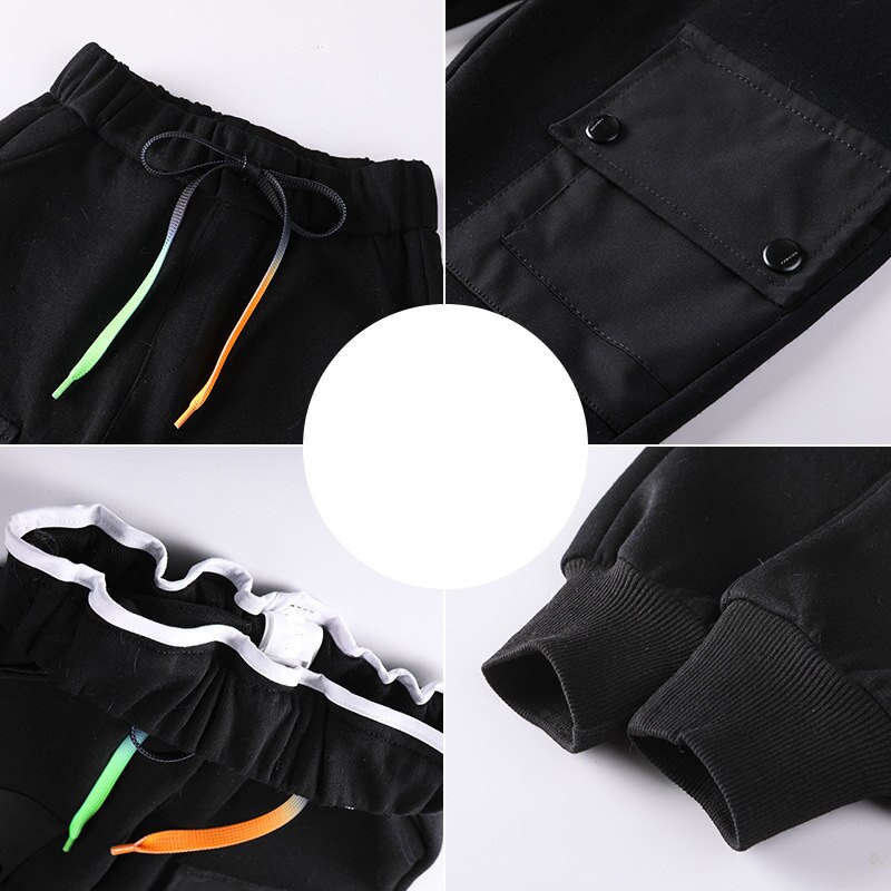 Pantalon Cargo pour garçon de 4 à 14 ans, avec poches, Style coréen, printemps automne, pantalon de Sport en coton, pantalon de loisirs pour enfants