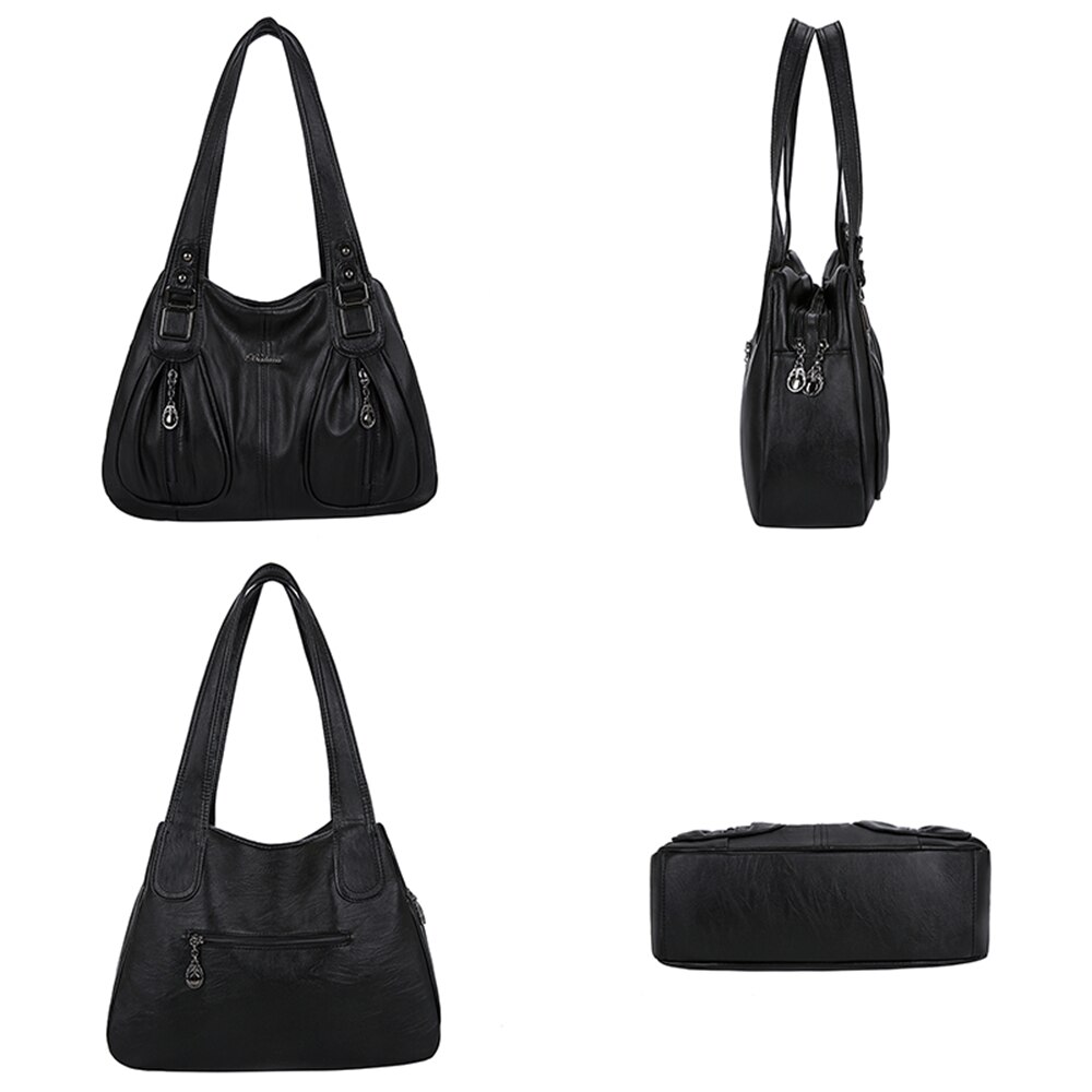 Solid Color PU Leather Shoulder Bags for Women Luxury Handbags Women Bags Handbags Tote Bag Sac