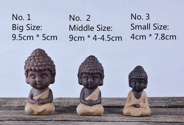 Lille buddha statue munk figur tathagata indien yoga mandala te kæledyr lilla keramik håndværk zakka dekorative keramiske ornamenter