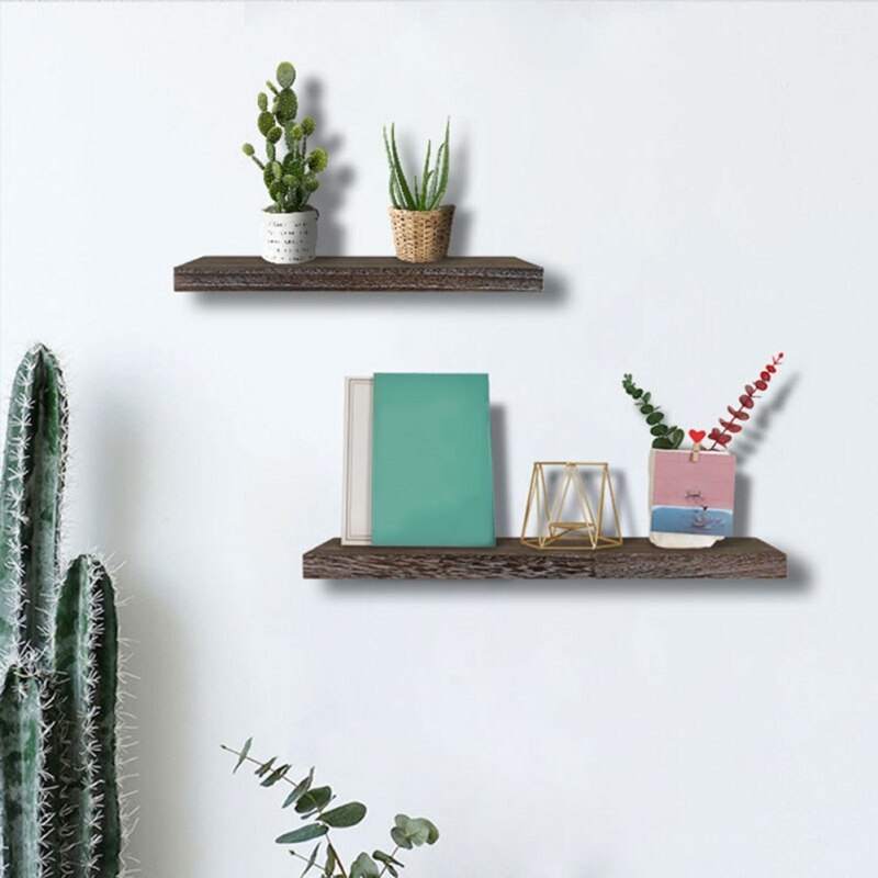 Wall Mounted Rustic Floating Shelves Floating Shelves Wood Wall Shelf Home Bedroom Storage Rack Wall Hanging Display Rack Decor