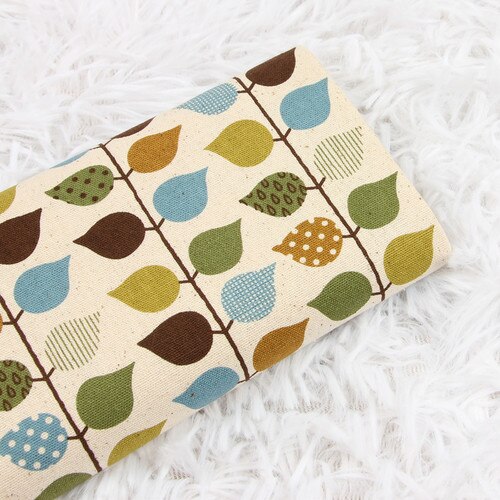 Tela de algodón de 110x45cm de grosor, tejido con estampado de hojas para manualidades, tejido hecho a mano para coser bolsas, Material de mosaico, accesorios textiles para el hogar: Cotton Fabric 2