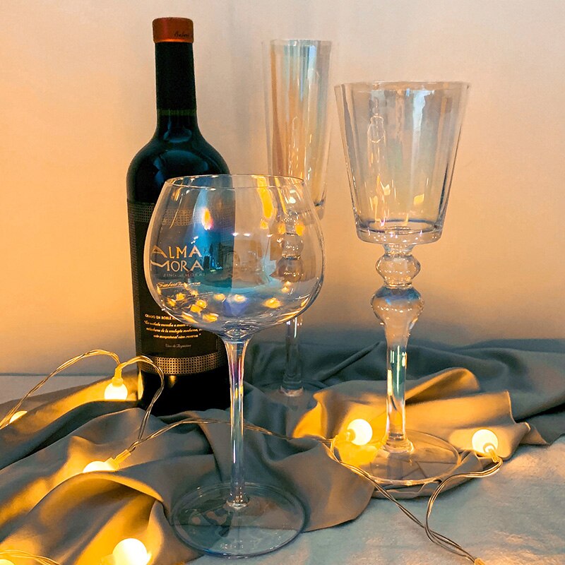 220ml Rainbow Champagne Flutes Premium Crystal Hand Blown Crystal Champagne Glasses for Wedding Anniversary Valentine's Day