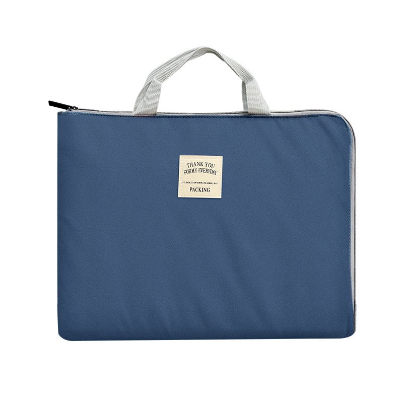 Portable File Bag Folder Document Bag Laptop Organizer A4 Storage Bags Business Briefcase Organizer School Office Supplies: Navy Style 1
