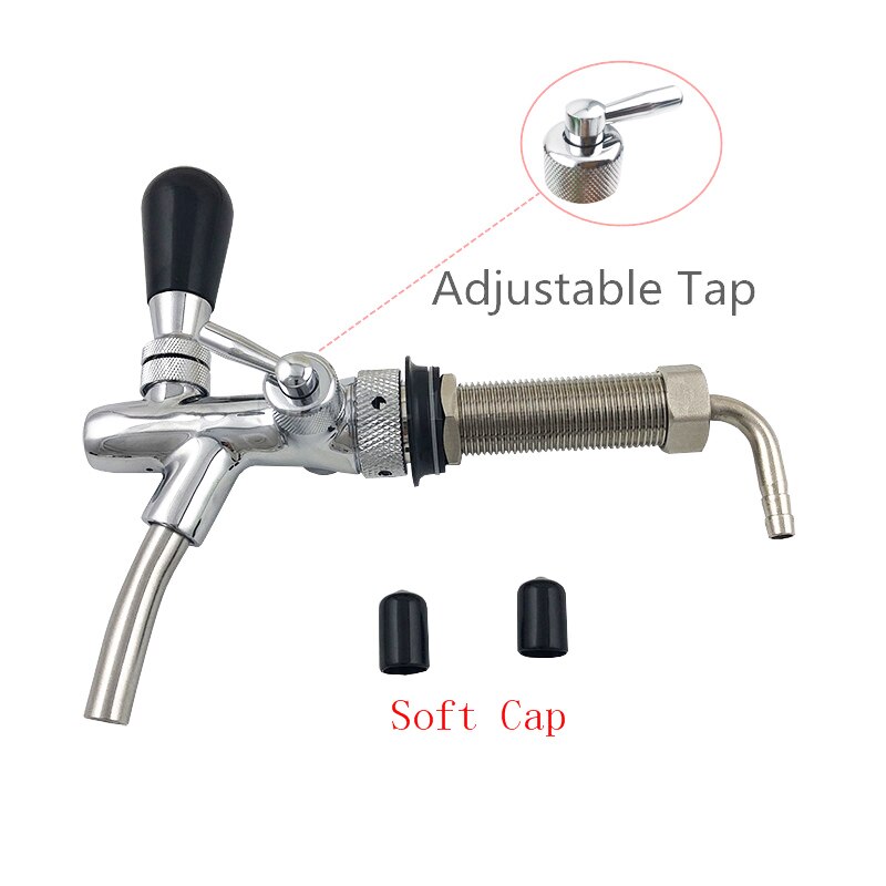 Verstelbare G5/8 Kegerator Draft Schacht Bier Tap Kraan Met Flow Controller Verchromen Home Brew Bar Bier Wijn maken Tool
