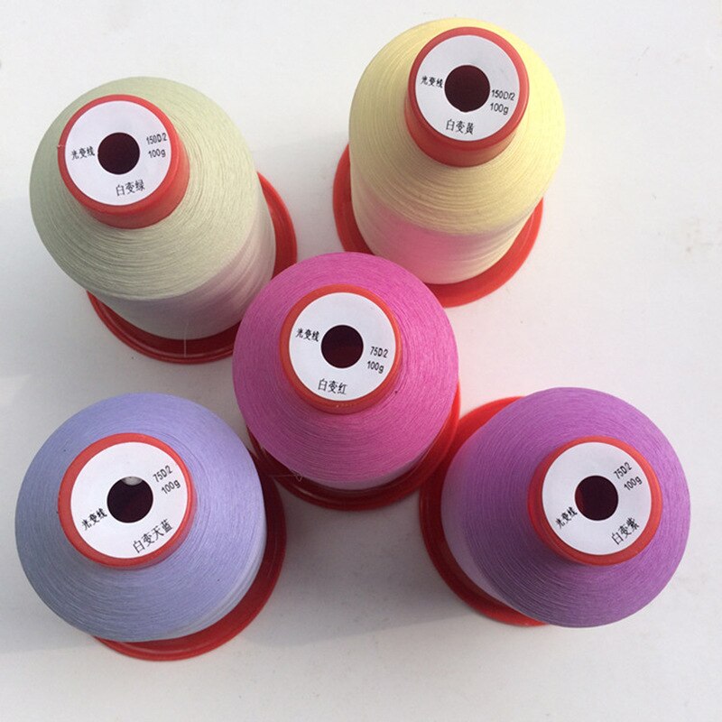 Color-changing polyester yarn with light-changing and temperature-changing Sewing thread 150D/2 (100g/piece)