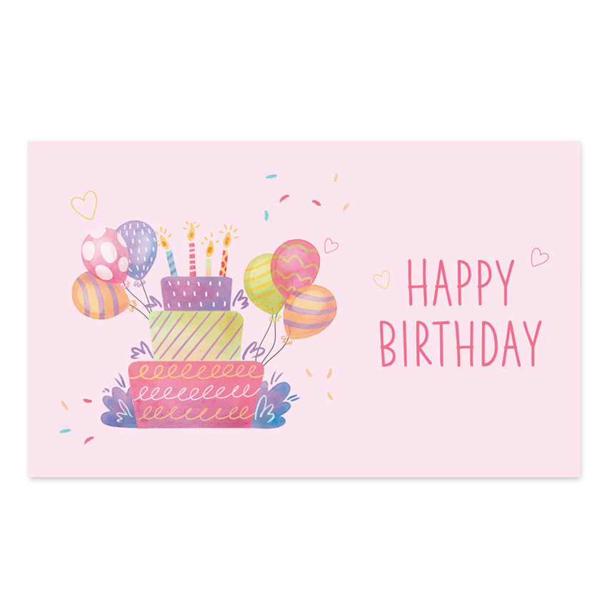 30Pcs Happy Birthday card Pink Birthday labels greeting cards Birthday decoration party Message card 9x5.4 cm blessing card: A1