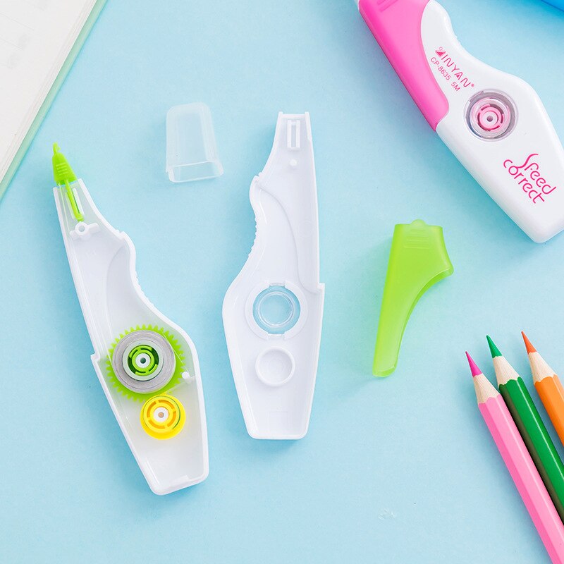 Korea simple papirvarer strimmel type korrekturtape 3 farver tilfældigt læringsværktøj forsyninger korrektur forsyninger