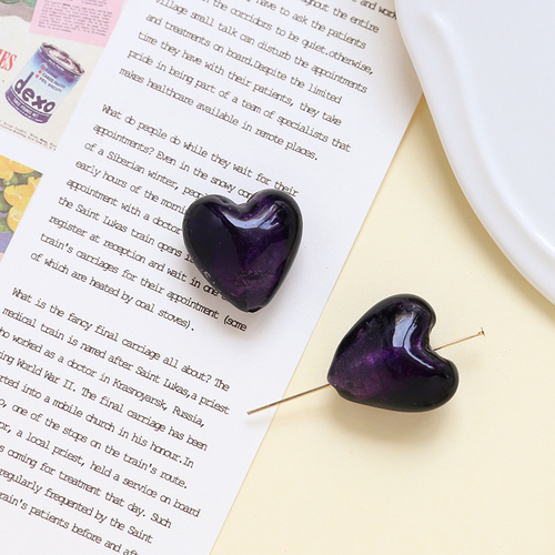 5 stk. 20*20mm retro farvede glasperler med lige hul, hjerteformede perler, gør-det-selv-smykker, halskæde, armbånd, øreringe, tilbehør: Sølv