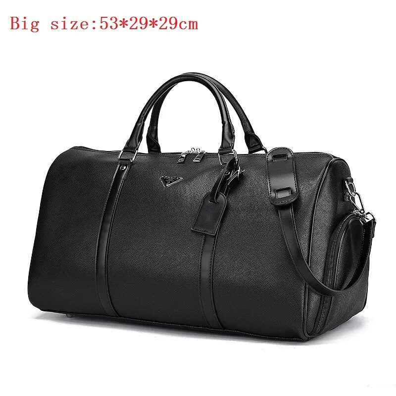 Neue Reisetasche Tragbare Freizeit Fitness Tasche Geschäft Reisetasche Lange Und Kurze Abstand Große Kapazität Licht Reise Gepäck Tasche: Schwarz groß