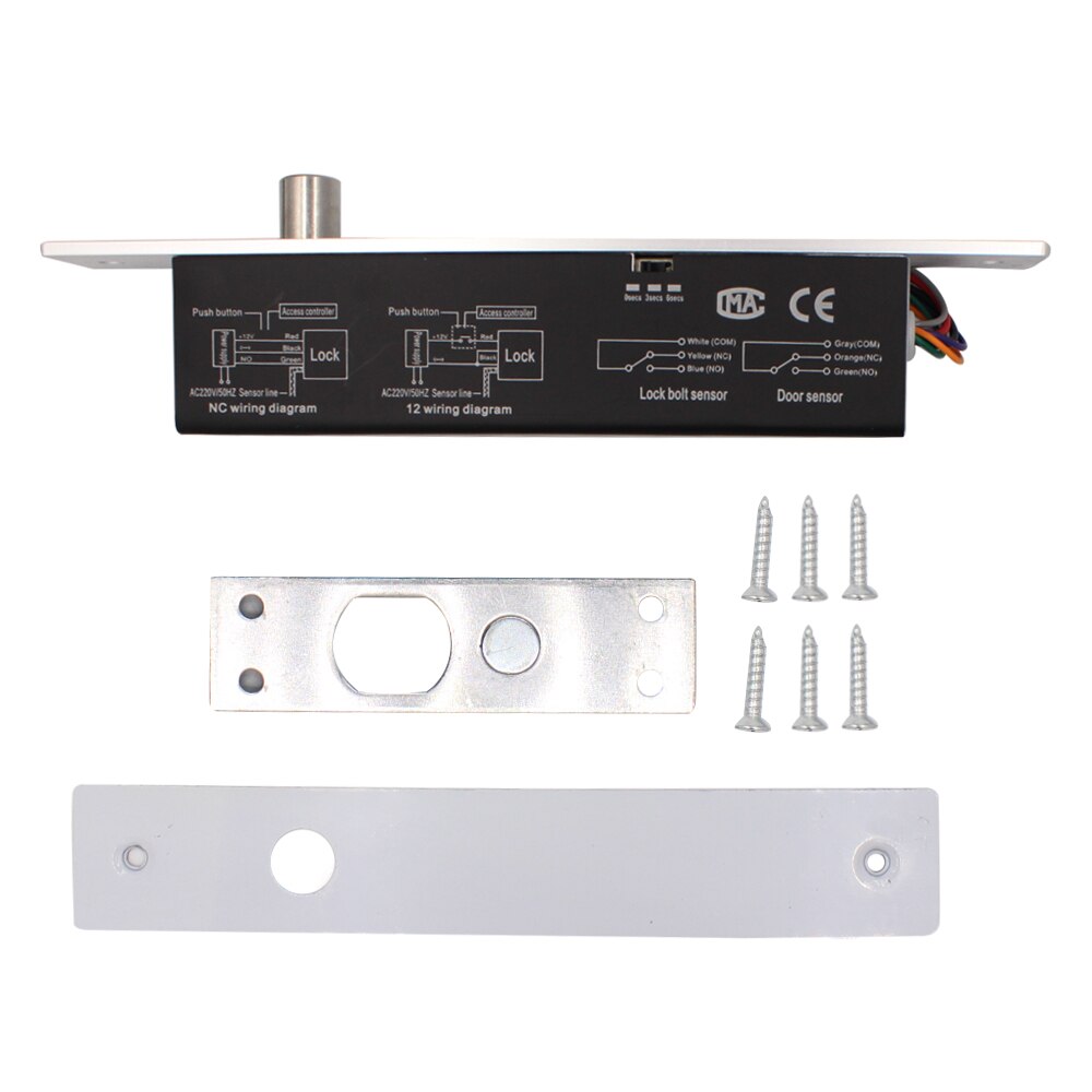Elektrisch Slot Magnetische Output Met Vertraging Dc 12V Fail Veilig Fail Beveiligde Bout Insteekslot Deurslot Nc/geen Elektronische Deurslot