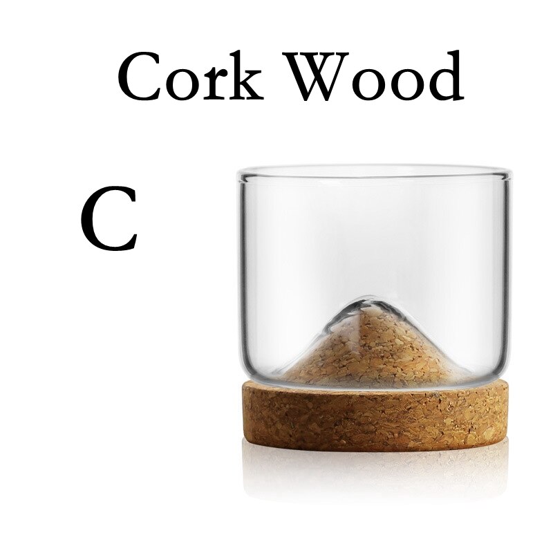 Vasos de whisky de vidrio Brandy Snifters vino Whiskey gafas Base de madera de nogal tazas para Barra de licor XO Chivas copa de vidrio decoración del hogar: C