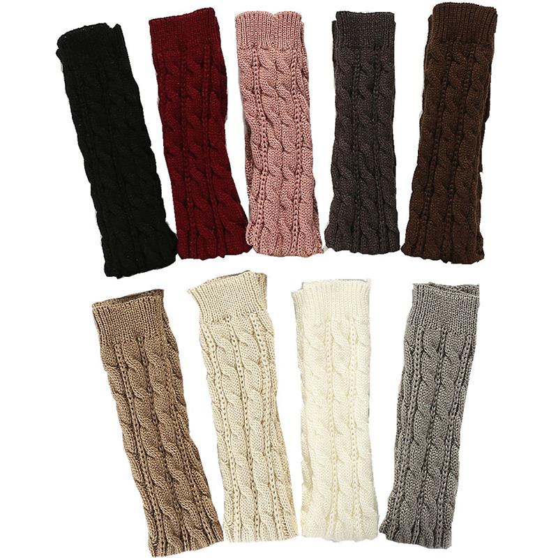 Manchons de bras en tricot torsadé, longs, thermiques, tricot extensible, mitaines sans doigts, couleur unie, bras de protection classique en laine, Figure 8
