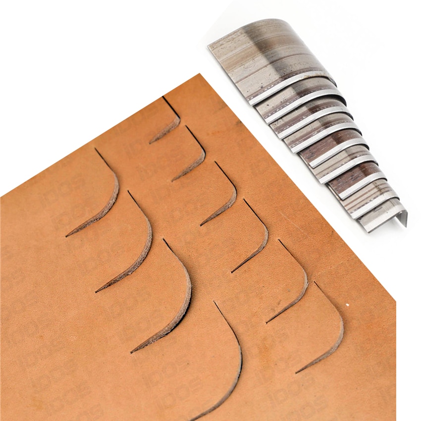 Forbedret læder tegnebog hjørnetrimmer håndarbejde læderbælte hjørneslagskærer japan stål læderfilet 10 stk / kasse