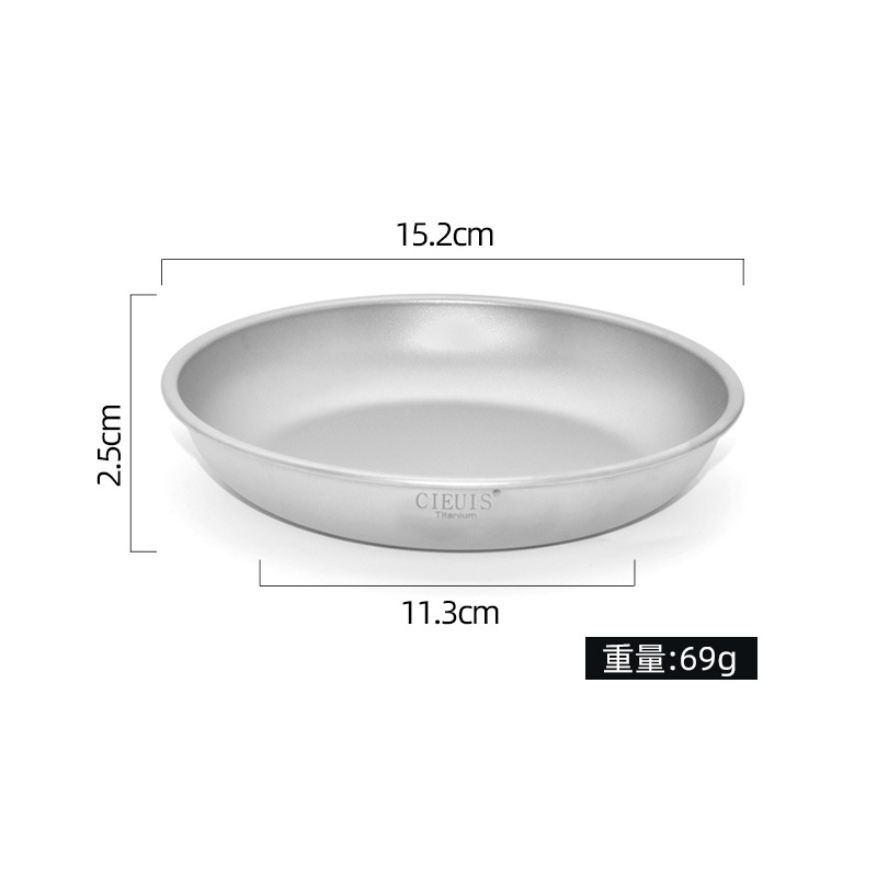 Platos de titanio para exteriores – Platos de titanio puro para acampar, platos de picnic, vajilla ligera irrompible para senderismo, viajes: Borgoña