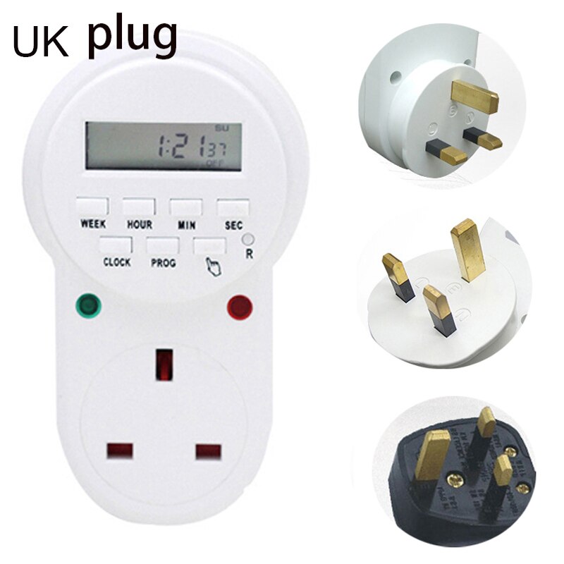 Smart timing socket EU US UK Plug Timer Switch Socket Digital LCD Power Timer Energy-saving Programmable Time Switch Relay