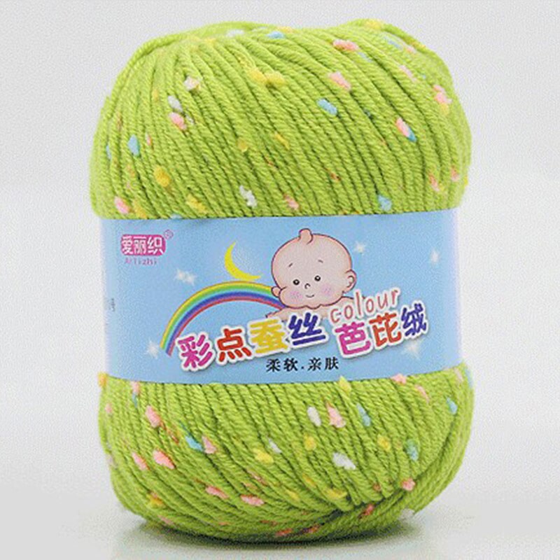 Baby Cotton Cashmere Yarn For Hand Knitting Crochet Worsted Wool Thread Colorful Eco-dyed Yarn Needlework: Green