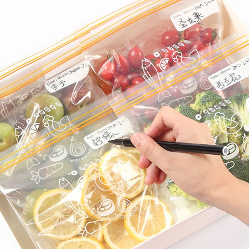 Reusable Fresh Zipper Bag Vegetable Food Fridge Preservation Self Seal Bag Freezing Storage Package Kitchen Reclosable Fresh Bag