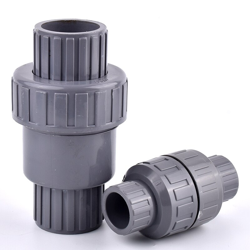 1pc ID 25~110mm PVC Check Valve Water Supply Pipe One-Way Valve Watering Irrigation Tube Connector Aquarium Fish Tank Adapter