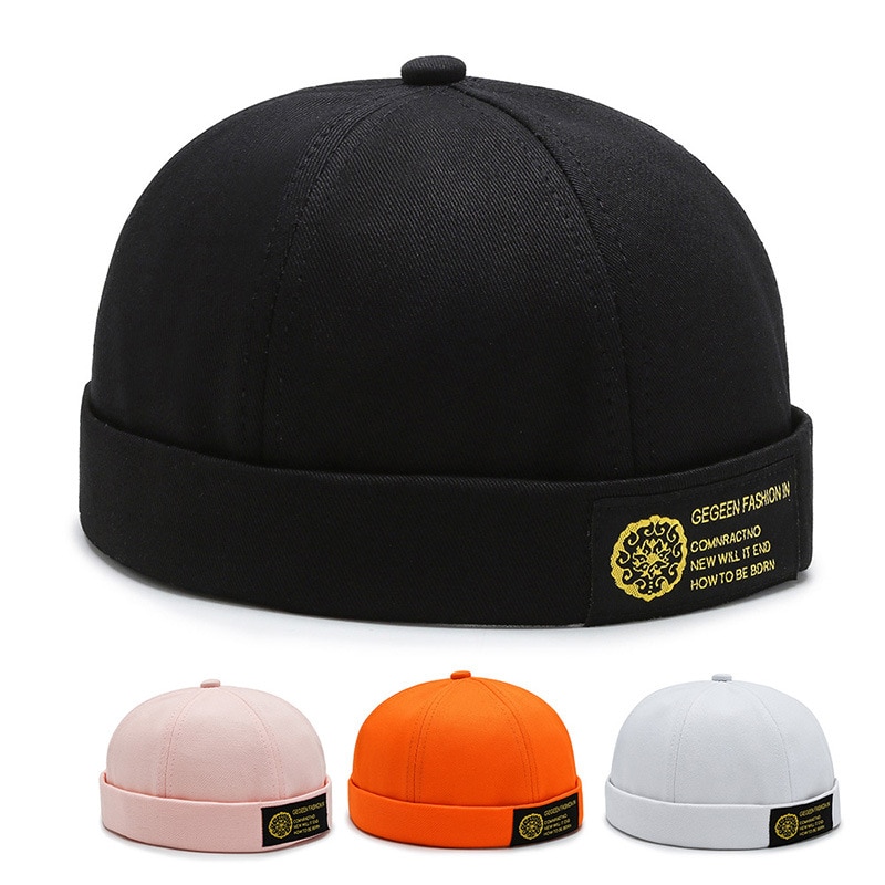 Cool udlejer hat mænd street trendy hip-hop hat kasketter uden skygge melon hue huer til mænd