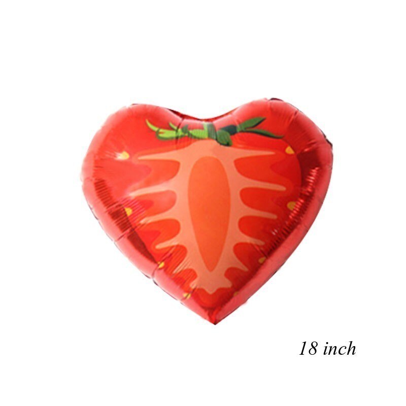 1Set Summer Party Balloon Flamingo Fruits Balloons For Kids Birthday /Wedding Decorations Tropical Hawaiian Party Supplies: 1pc Strawberry