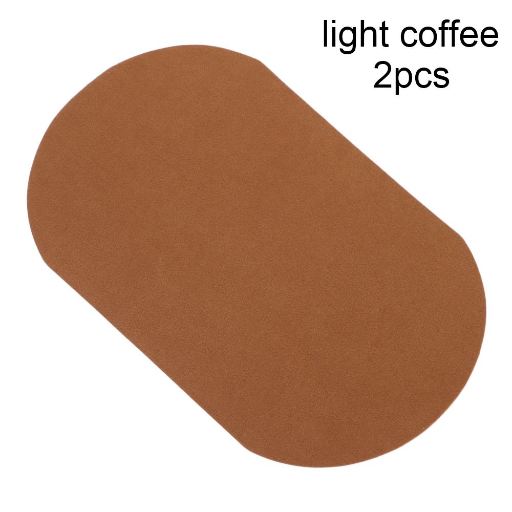 2Pcs Imitation Buckskin Stickers Clothes Patches Elbow Iron on Patch Leather Pants Knee Appliques Clothes Sewing Tools: Black Nickel