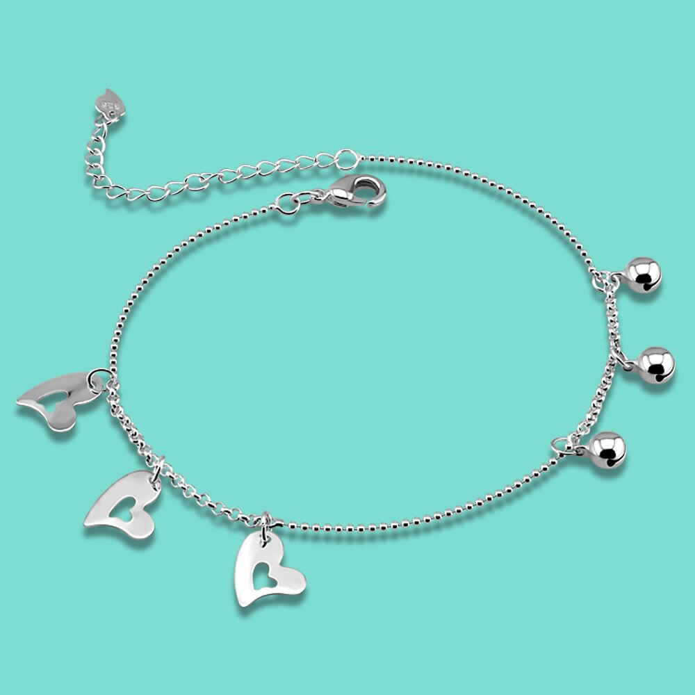 Neue mädchen 925 Sterling silber fußkettchen sommer beliebte schmuck mädchen füße zubehör echt silber kette nicht verblassen geburtstag präsentieren