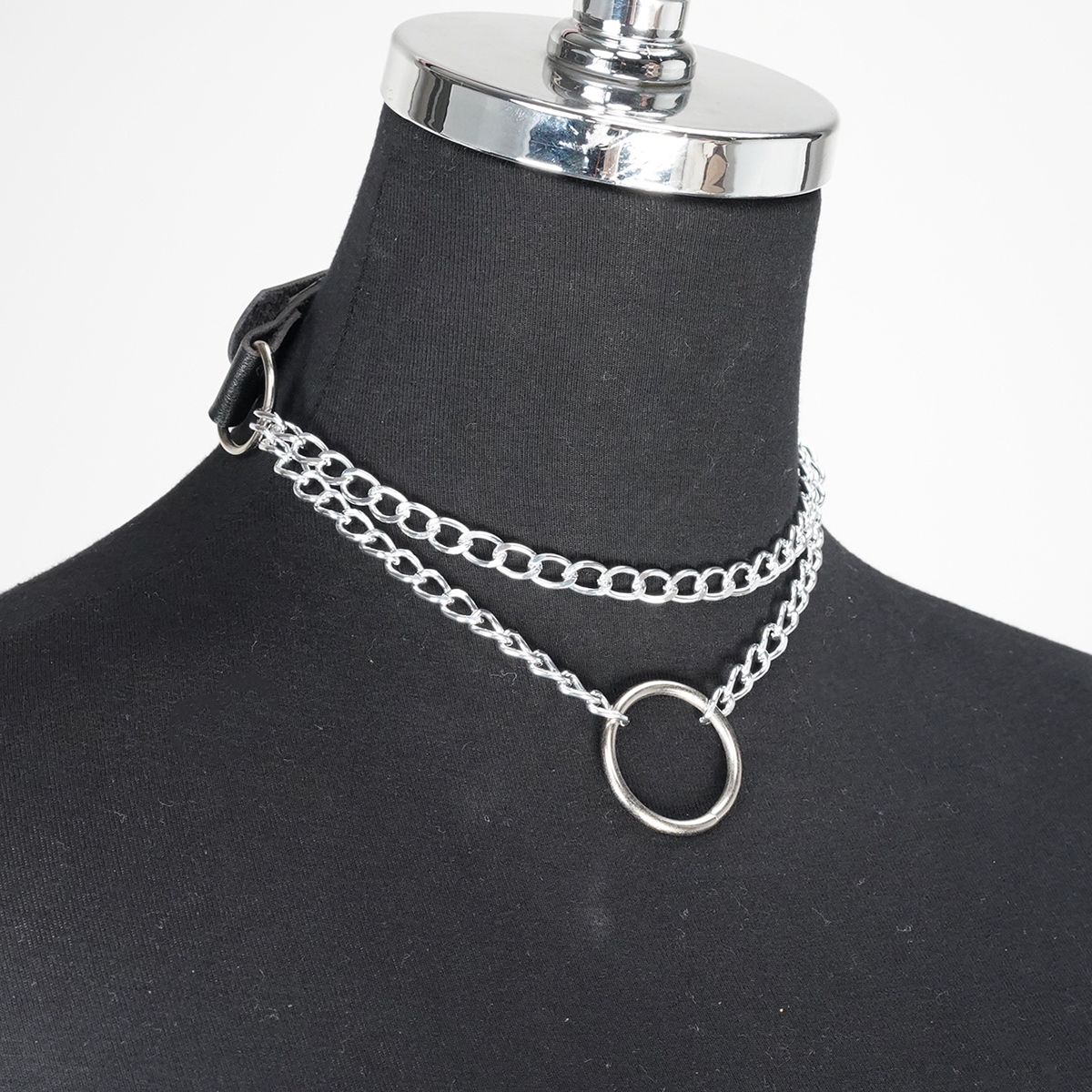 Collar de PU a la para mujer, Collar de cuero, Collar minimalista gótico, Accesorios diarios, Cadena para el cuello, Accesorios de vestir