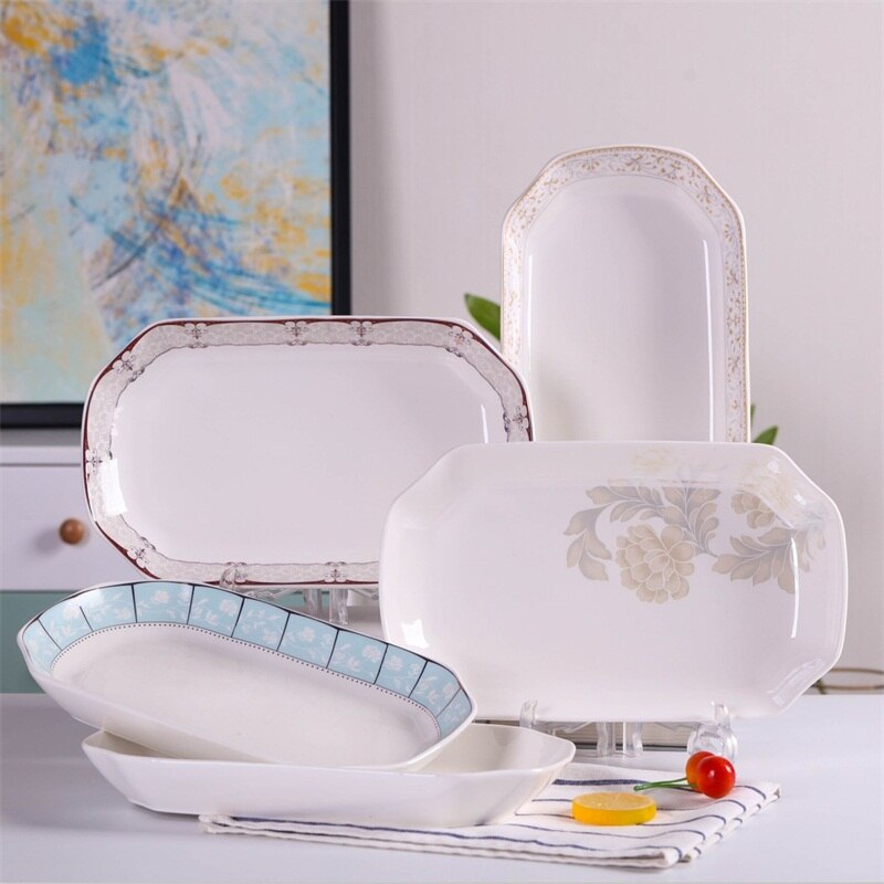 1pcs/set 12 inch Jingdezhen Bone China Porcelain Dinnerware Dining Room Ceramic Tableware Fish Dishes Sushi Plates
