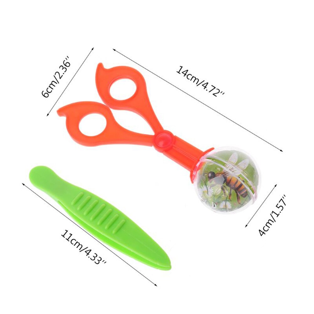 2 Pcs Plastic Bug Insect Catcher Scissors Tongs Tweezers Set For Kids Children Toy Handy Science And Education Equipment