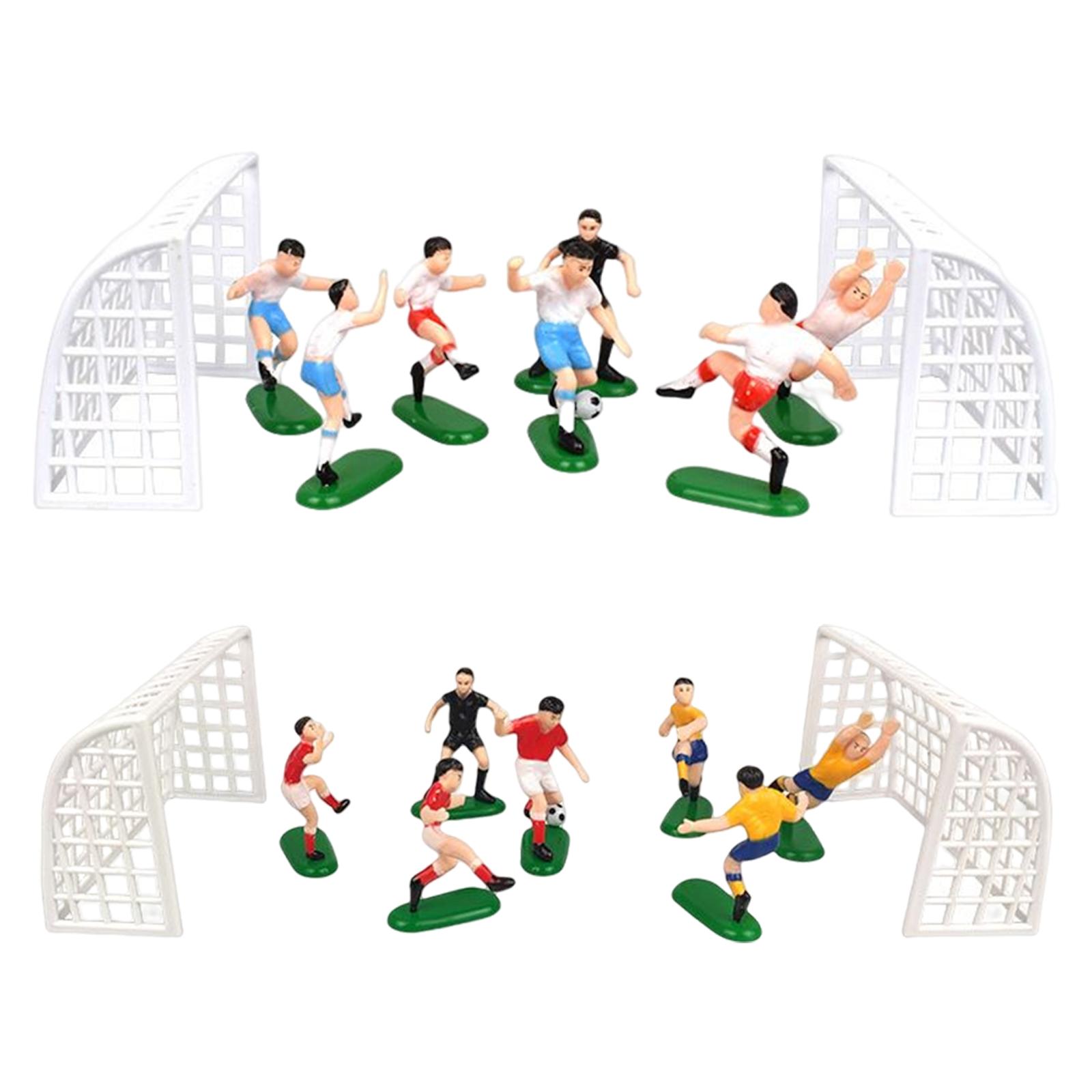 Voetbal Cake Toppers Fittings Benodigdheden Doelpoort DIY Mini Spelers Decoraties voor Kinderen Verjaardag Voetbal Thema Bakken Cupcake
