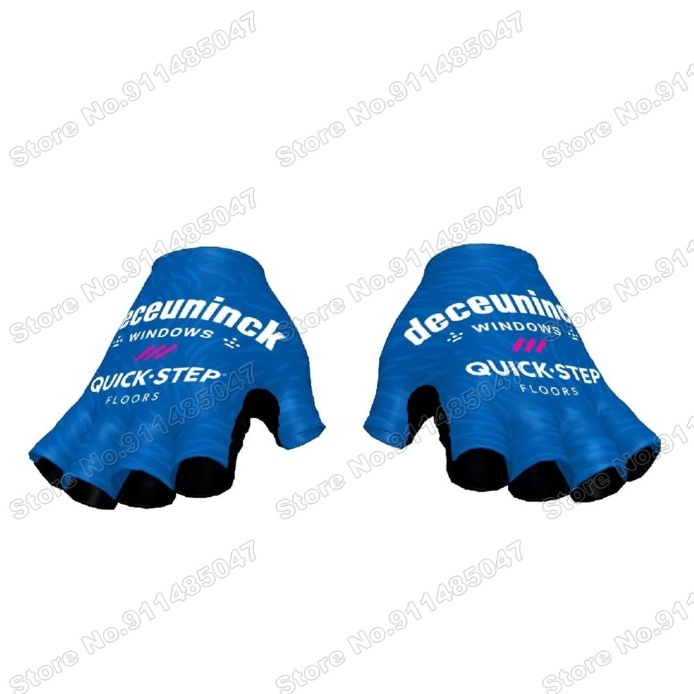 Quick Step Team Cycling Gloves Men Bicycle Gel Half Finger Glove One Pair Size M-XL Guante Ciclismo Gant cyclisme: L