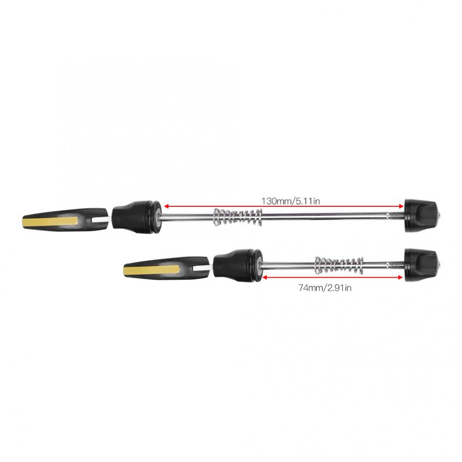 1 Pair Bicycle Skewer Quick Release Bike Front Rear Skewer Bolt Lever Bicycle Wheel Hub 74/100/130/135mm Skewers: 74mm 130mm