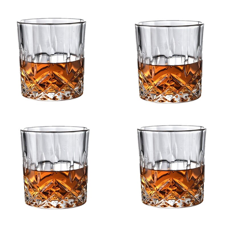 1/2/4/6Pcs Vintage Whiskey Glasses Bourbon Glass Ultra-Clear Layer Vodka Bourbon Cocktail Scottish Glass Bar: 4pcs
