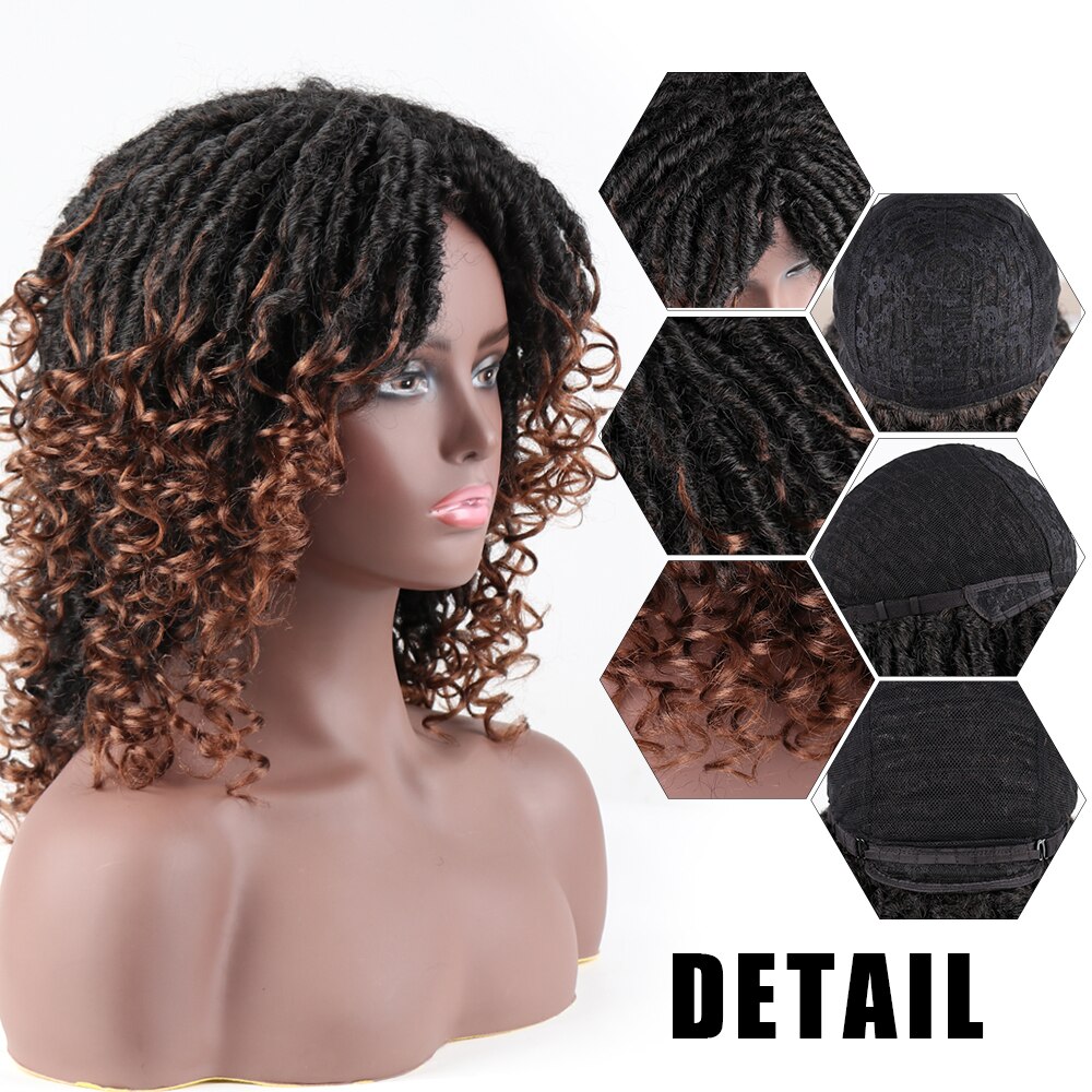 Goddess Faux locs Synthetic Hair Wig Crochet Braid Made Twist Jumbo Dread Goddess Hairstyle Afro Brown Hair for Women