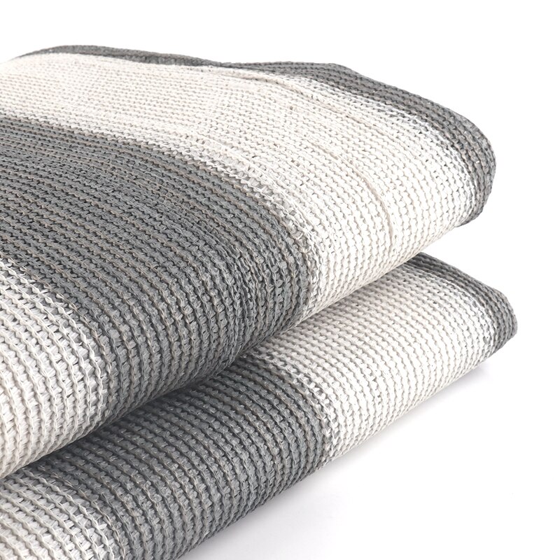 Grey Stripes Balcony Fence Screen Stair Rail Mesh Anti-UV Windproof Apartment Balcony Protection Terrace Shelter Privacy Net