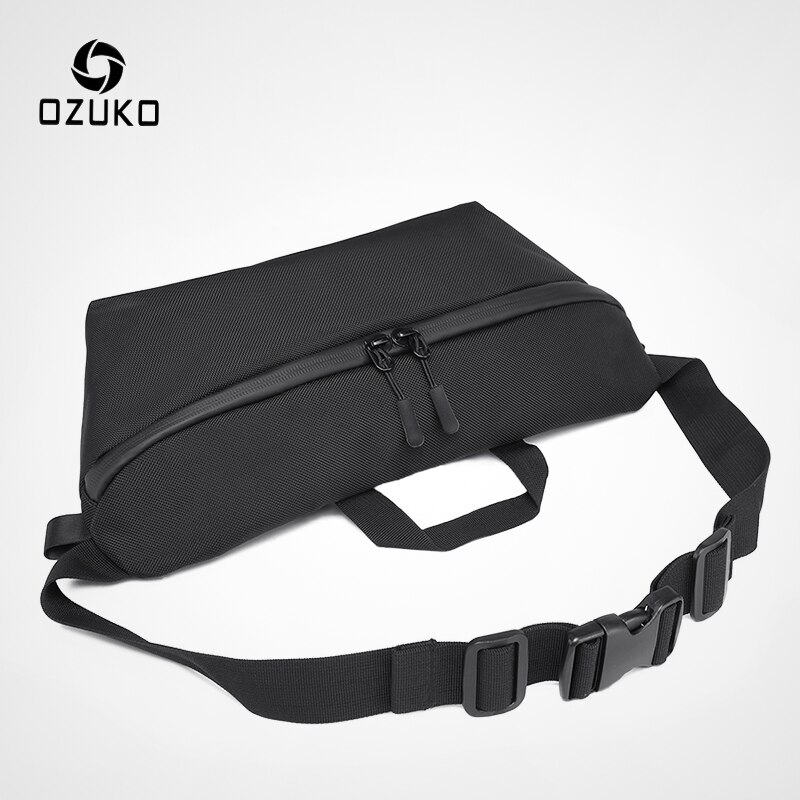 OZUKO Mode Mannen Heuptas Fanny Pack voor Tiener Reizen Telefoon Belt Bag Pouch Schoudertassen Mannelijke Waterdichte Sport Taille pack