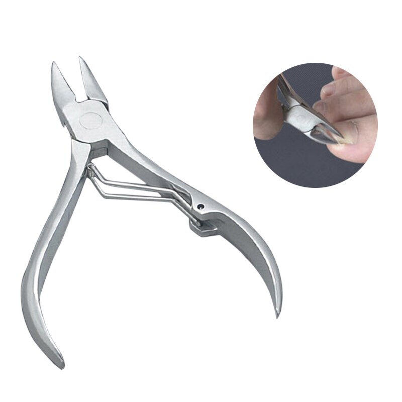 Cortador de uñas de acero inoxidable, alicate para cutículas, herramienta de manicura para uñas de los pies gruesas encarnadas, cuidado de los pies