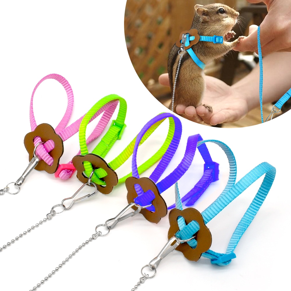 Einstellbare Haustier nutzbar machen und Leine Für Hamster Frettchen Ratte Maus Hase Nylon Geschirre Weste Blei Seil Leine Guinea Schwein Zubehör