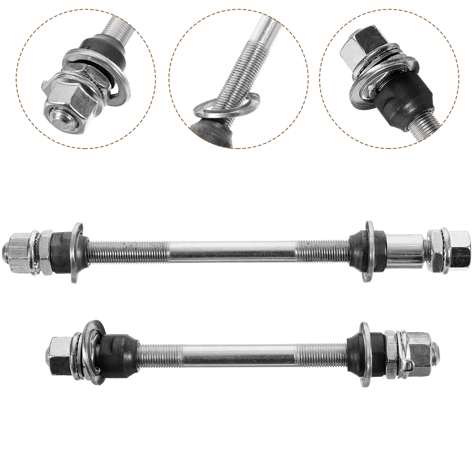 2Pcs Axle Road Bike Rear Repair Tool Mountain Front Shaft Iron Parts Bike Axle Wear-Resistant Bike Axle Mountain Bike Parts: Default Title