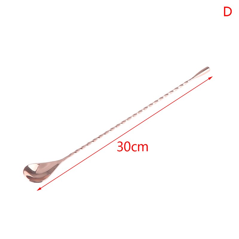 Stir Spoon Stainless Steel Mixing Cocktail Spoon Spiral Pattern Bartender Tools Bar Teadrop Spoon 30/40cm Bar Tool: 4