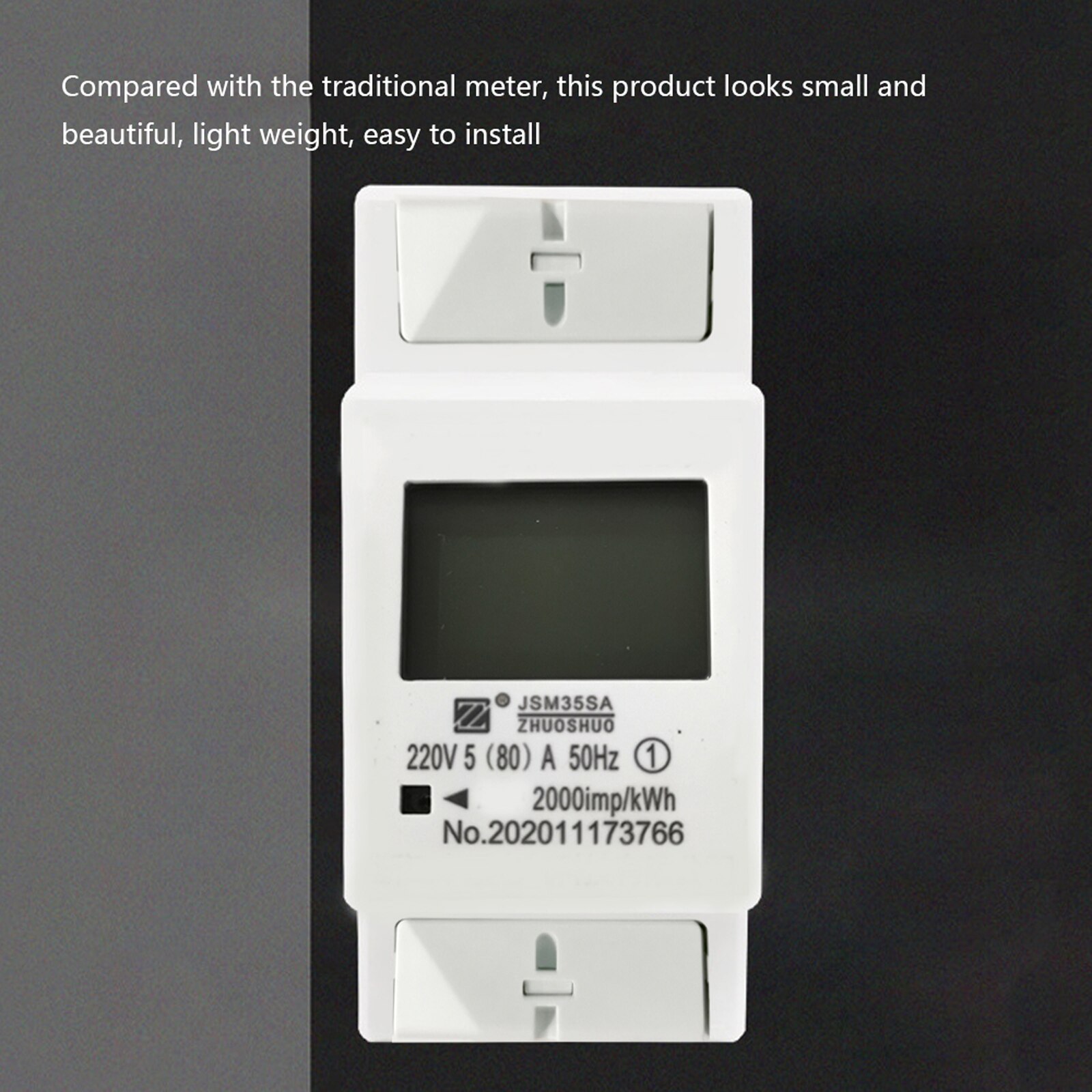 Lcd-digitaal display, stroomverbruik, energiemeter, lcd-digitale eenfase-energiemeter, kwh-stroomverbruiksmeter