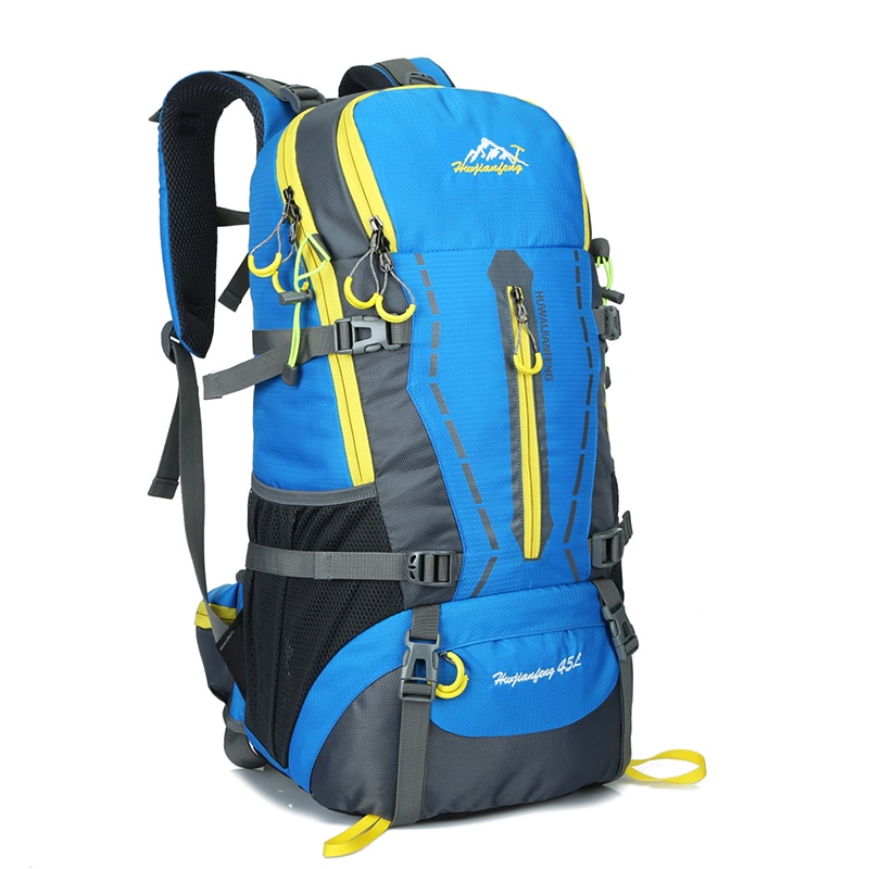 High-capacity 45L Mountain Bag Waterproof and Wear resistant Travel Pack Muti-function Hiking Knap-sack Lightweight Backpack