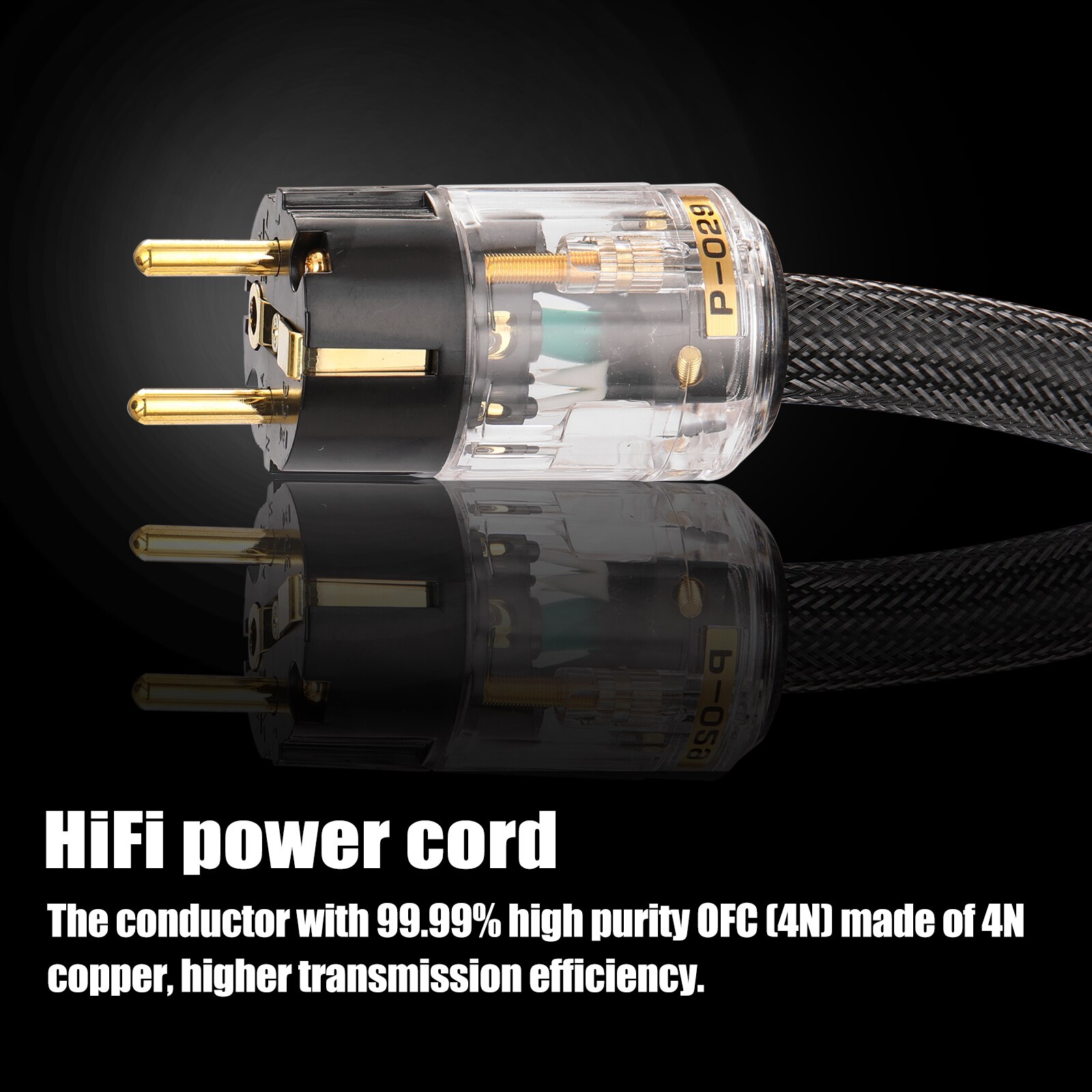 Pure Copper with Shielded HiFi Power Cord Audio AC Amplifier Wire AC Power Cable