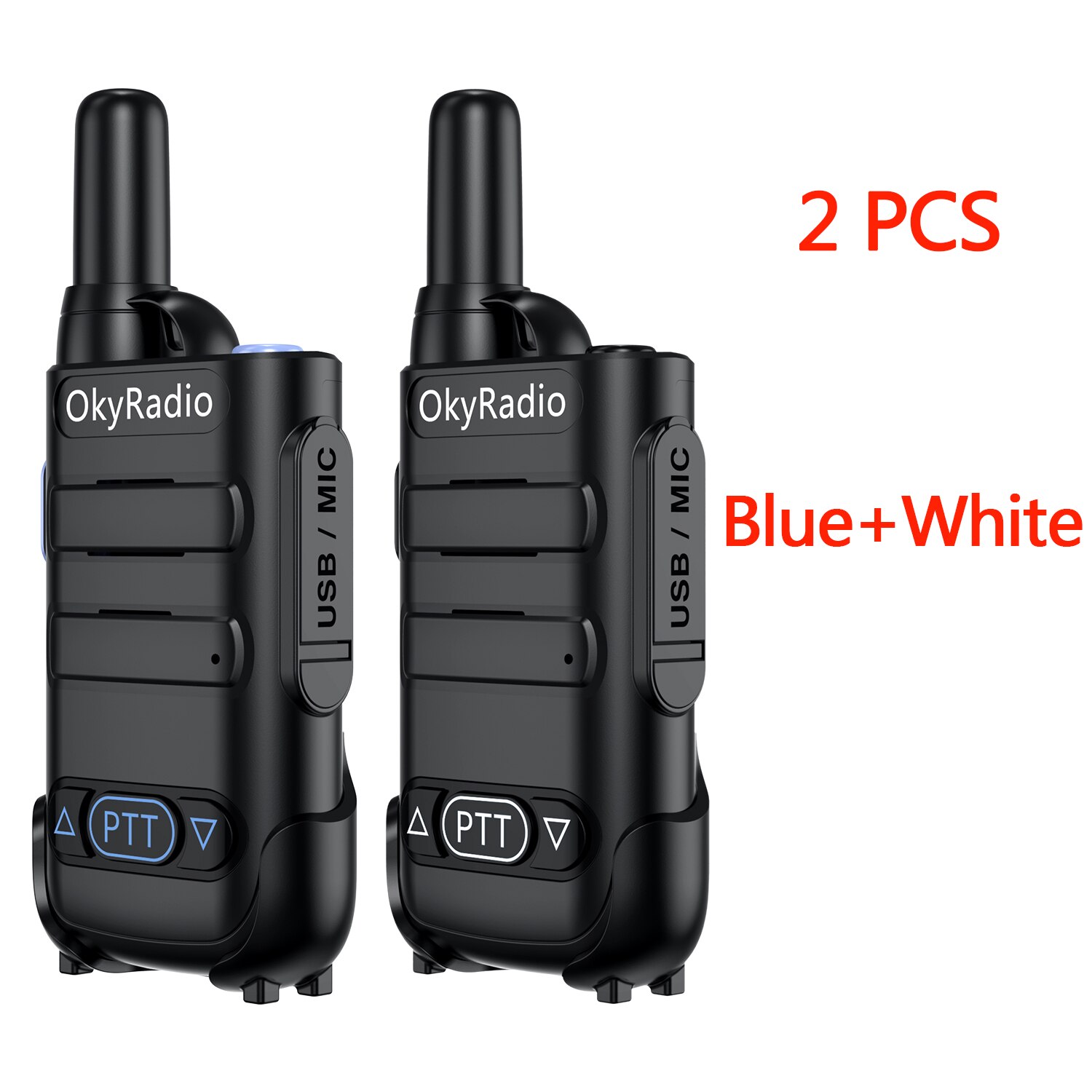2022 5W Power 470Mhz Werk Walkie-Talkie 6Km Call 4800Mah Batterij Draagbare Waterdichte Walkie-talkie Sterke Anti: BlueWhite-2pcs